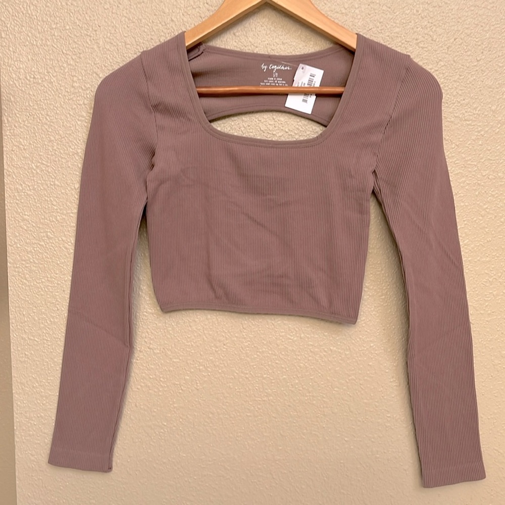 By together women expresso  tank top with twist back. 14”Length 24”chest-S/M